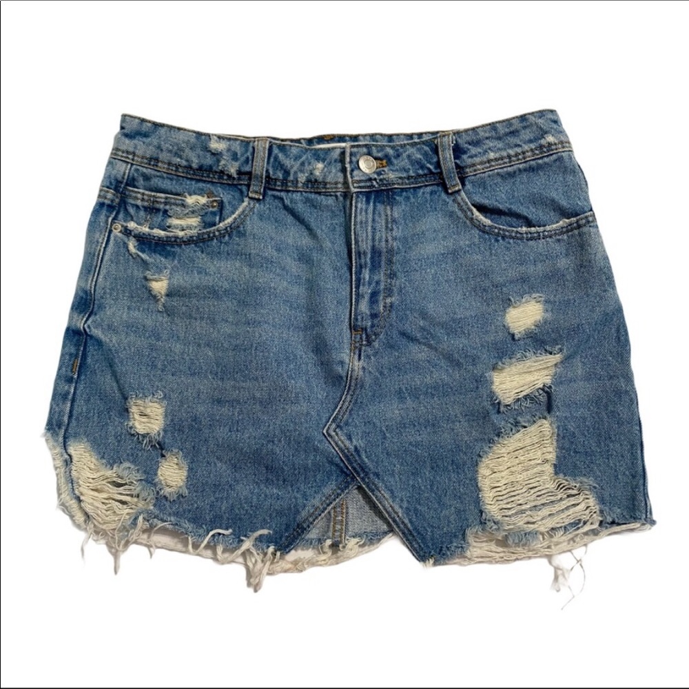 Distressed skirt